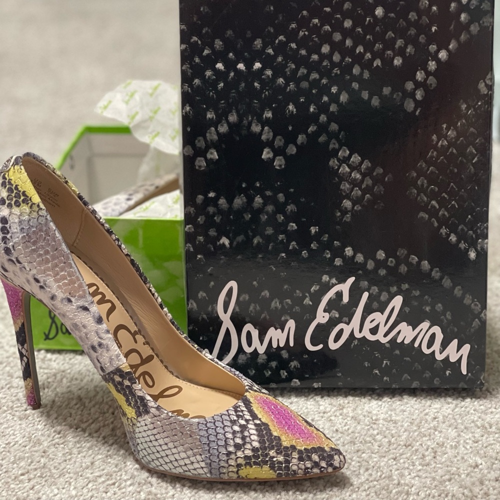 Sam Edelman snake-skin heels.  Rarely worn, size 7.5.
